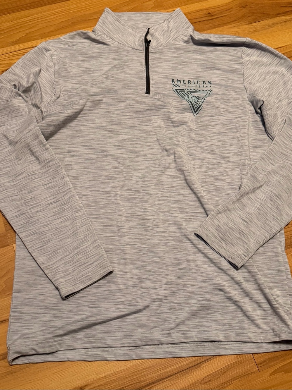 American Fighter Heather Gray Quarter Zip Long Sleeve Sz 2XL